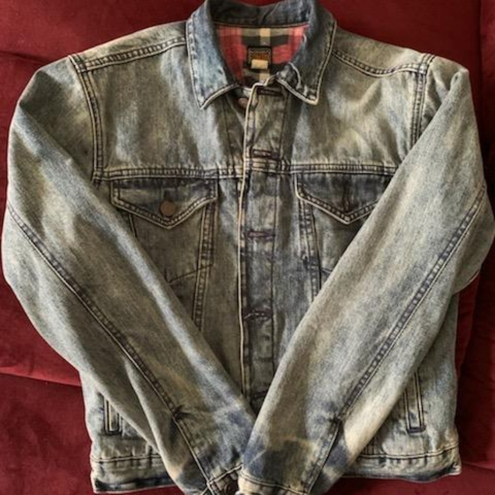 Volcom plaid lined denim jacket